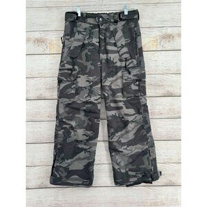 Pulse Camouflage Cargo‎ Ski Snowboard Pants Youth XL Black/Gray Camo Adjustable